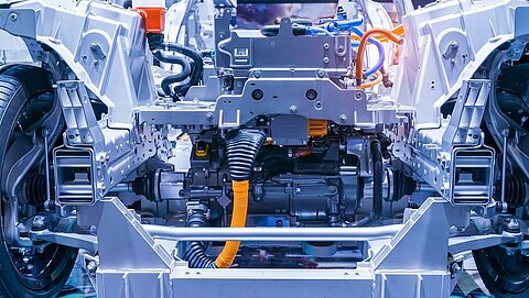 View of an electric car battery.